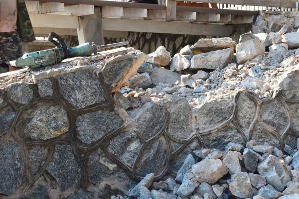 Retaining Wall Demolition in Crystal Lake